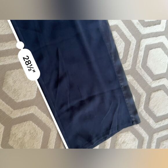 Go by GoSilk Mattes/Shine Wide Leg Silk Pants in Midnight Navy L NWT - Picture 8 of 12